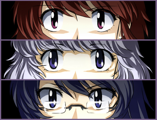 nogami aoi, sannomiya shiho, and akashi kaoru (persona and 2 more) drawn by ikari_manatsu