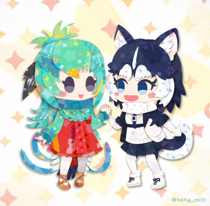 siberian husky and resplendent quetzal (kemono friends) drawn by kikuchi_milo