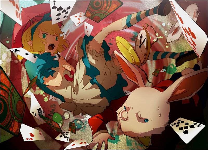 alice and white rabbit (alice's adventures in wonderland) drawn by lee_hyeseung