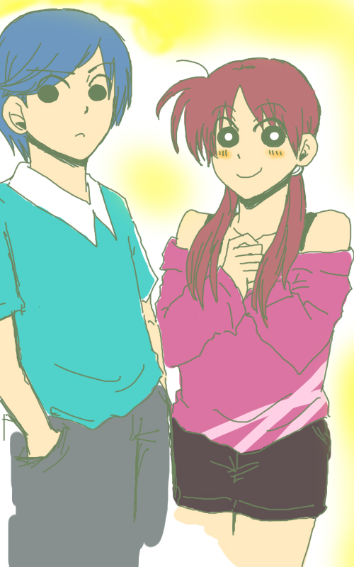 sakurada nene and kazama tooru (crayon shin-chan) drawn by sinkazama7