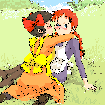 anne shirley and diana barry (anne of green gables) drawn by shou_(akuma_no_ryouiki)