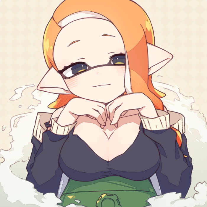inkling player character and inkling girl (splatoon) drawn by inuowour