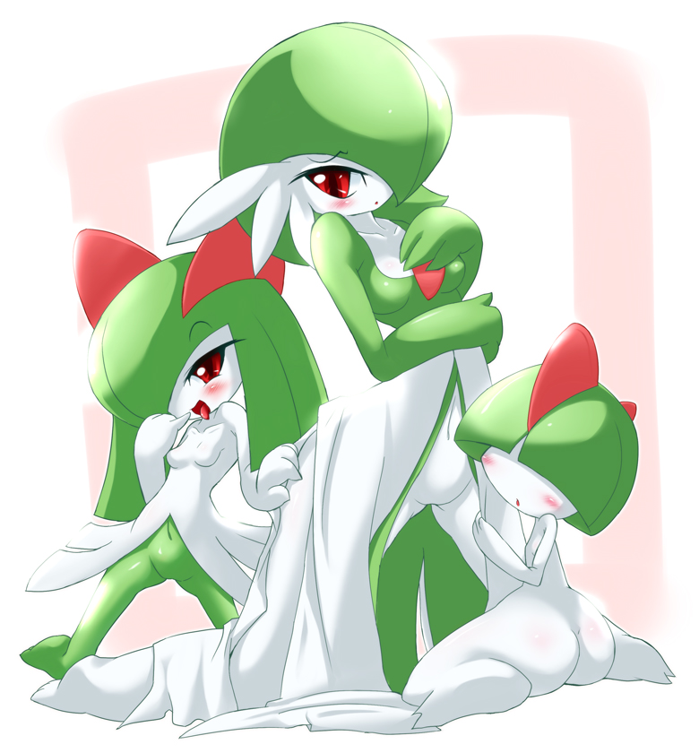 gardevoir, kirlia, and ralts (pokemon) drawn by ukan_muri