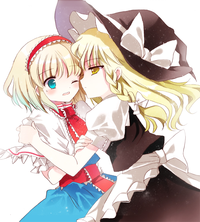 kirisame marisa and alice margatroid (touhou) drawn by suzuran_(betuaka0922)