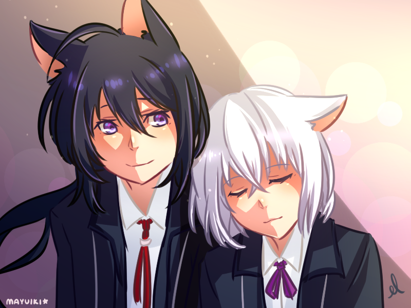 namazuo toushirou and honebami toushirou (touken ranbu) drawn by ebbilin