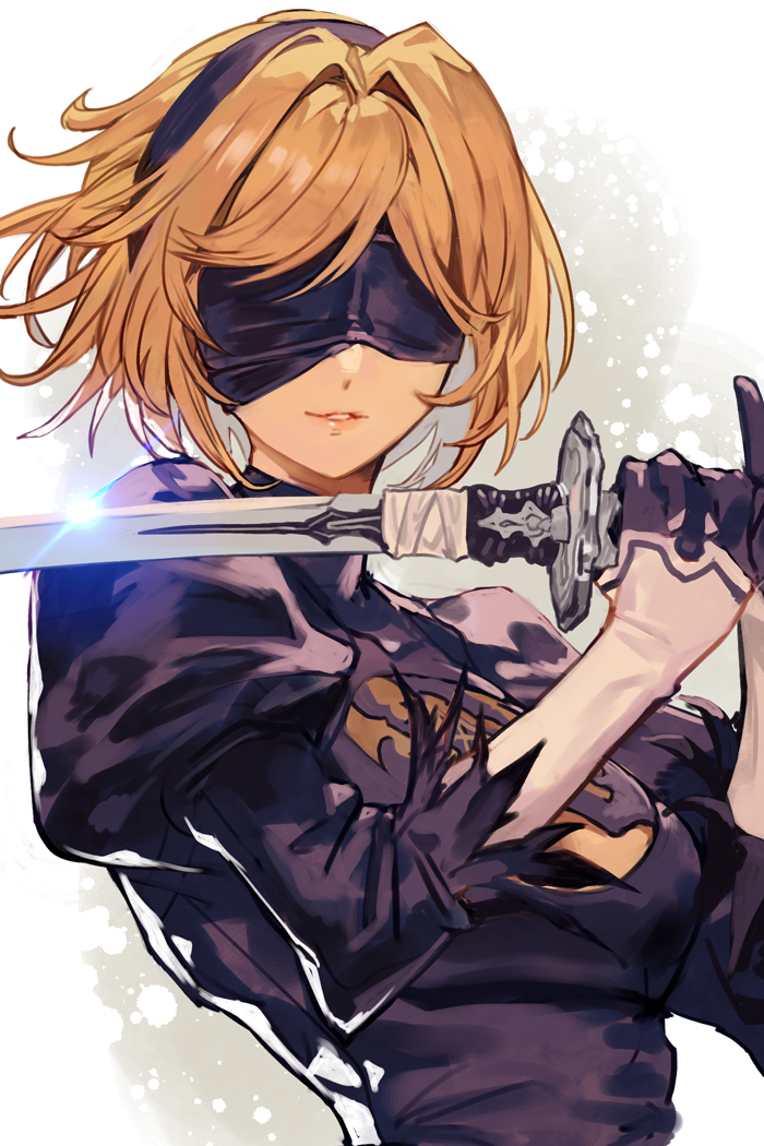 2b and djeeta (granblue fantasy and 2 more) drawn by hungry_clicker