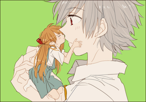 souryuu asuka langley and nagisa kaworu (neon genesis evangelion) drawn by 0930erina