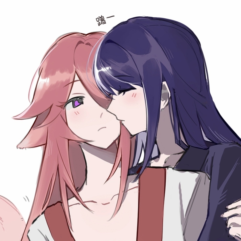 raiden shogun and yae miko (genshin impact) drawn by nanami_(qihai66666)