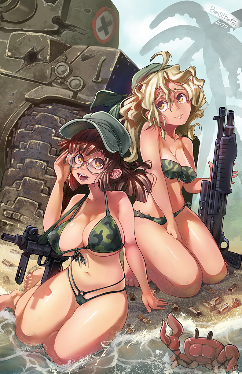 fio germi and kasamoto eri (metal slug) drawn by besthetz