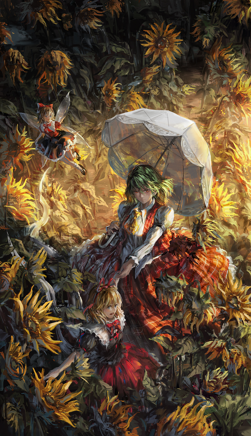 kazami yuuka, medicine melancholy, and su-san (touhou) drawn by stu_dts