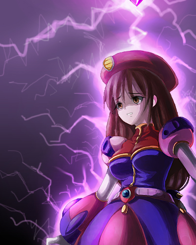 iris (mega man and 1 more) drawn by milnoe