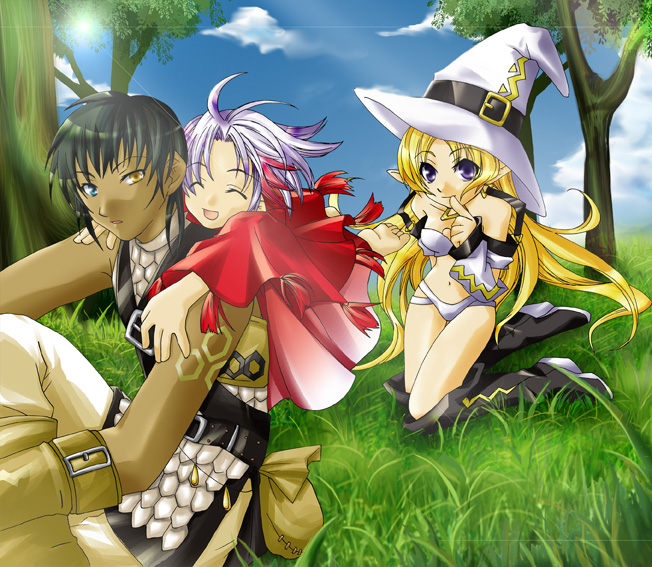 albireo, hokuto, and lycoris (.hack// and 2 more) drawn by k-dama