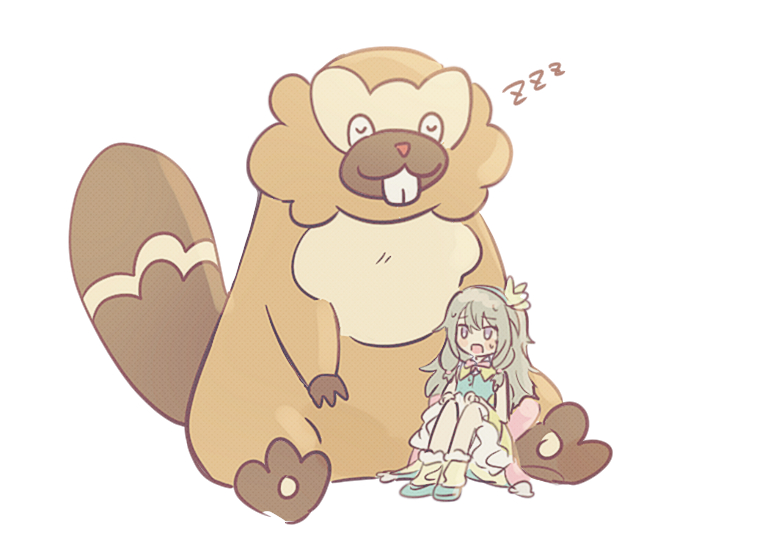 kusanagi nene and bibarel (pokemon and 1 more) drawn by pjmiyo