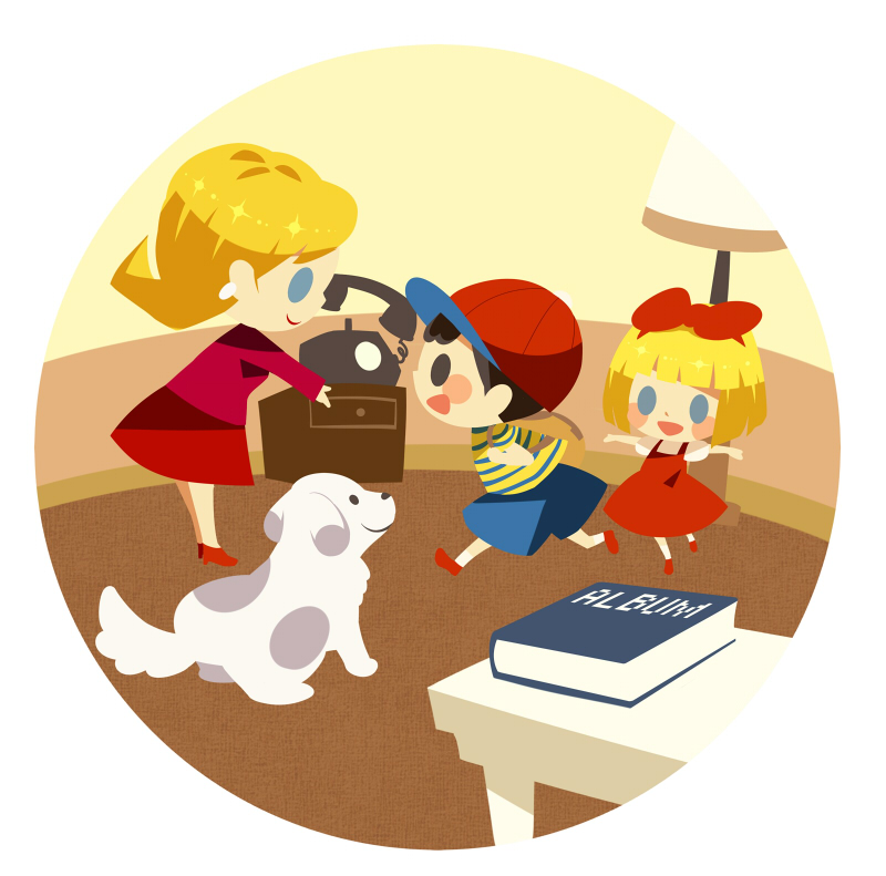 ness, tracy, king, ness's mother, and ness's father (mother and 1 more) drawn by hitofutarai