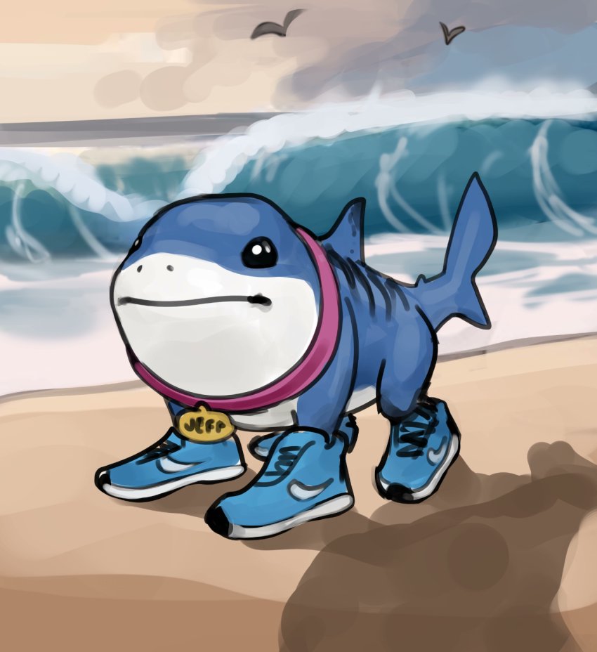 jeff the land shark and tralalero tralala (marvel and 1 more) drawn by sciamano240