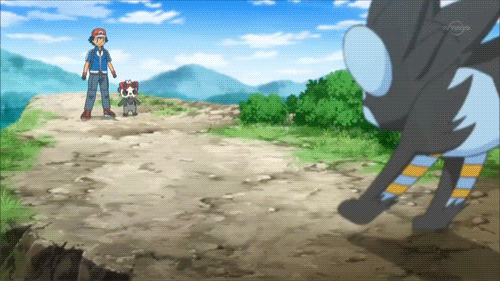 ash ketchum, luxray, pancham, hawlucha, and fletchinder (pokemon and 1 more)