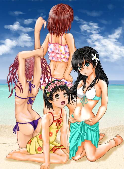misaka mikoto, shirai kuroko, saten ruiko, and uiharu kazari (toaru majutsu no index and 1 more) drawn by ayahito