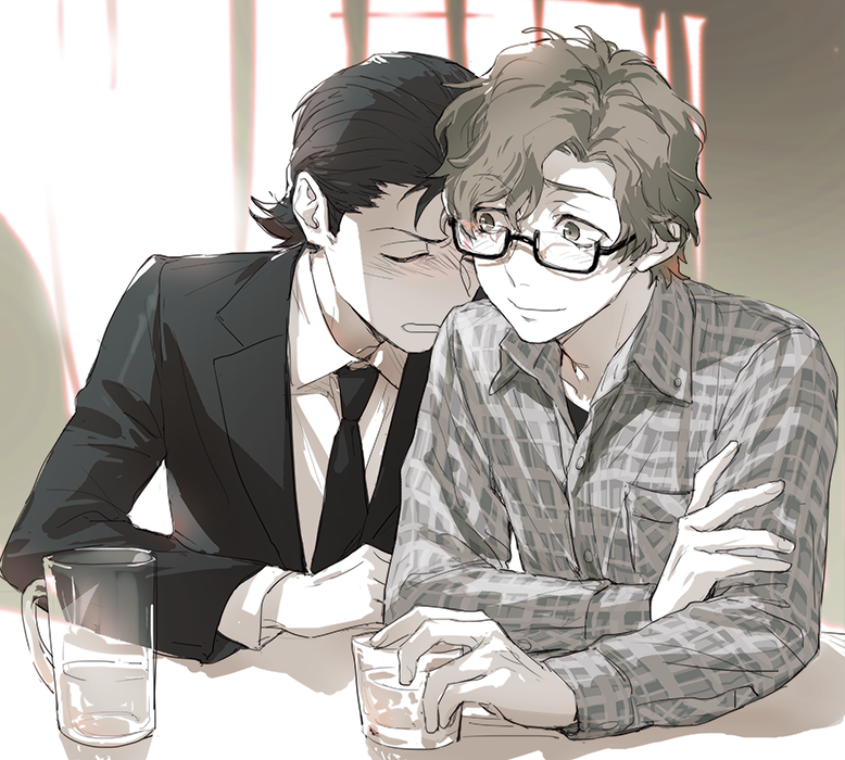 odagiri hidetoshi and hiraga keisuke (persona and 1 more) drawn by isa_(peien516)