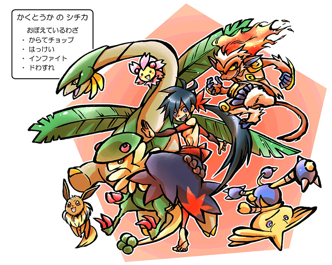 eevee, infernape, breloom, tropius, cherrim, and 2 more (pokemon and 1 more)