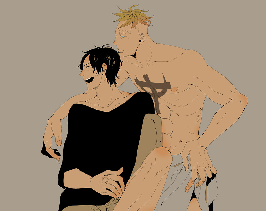 portgas d. ace and marco (one piece) drawn by q_(chuzy)