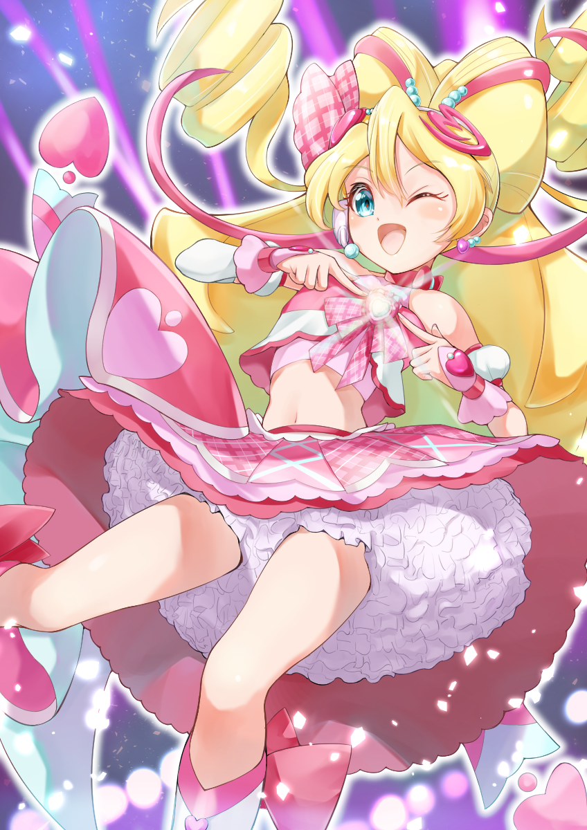 sakura uta and cure idol (precure and 1 more) drawn by pariya_0001