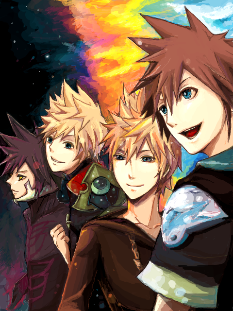 sora, roxas, ventus, and vanitas (kingdom hearts and 1 more) drawn by sdhh