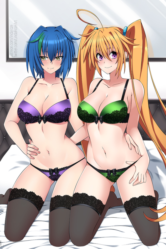 xenovia quarta and shidou irina (high school dxd) drawn by lindaroze