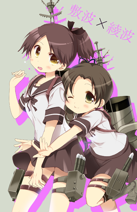shikinami and ayanami (kantai collection) drawn by fujii_rino