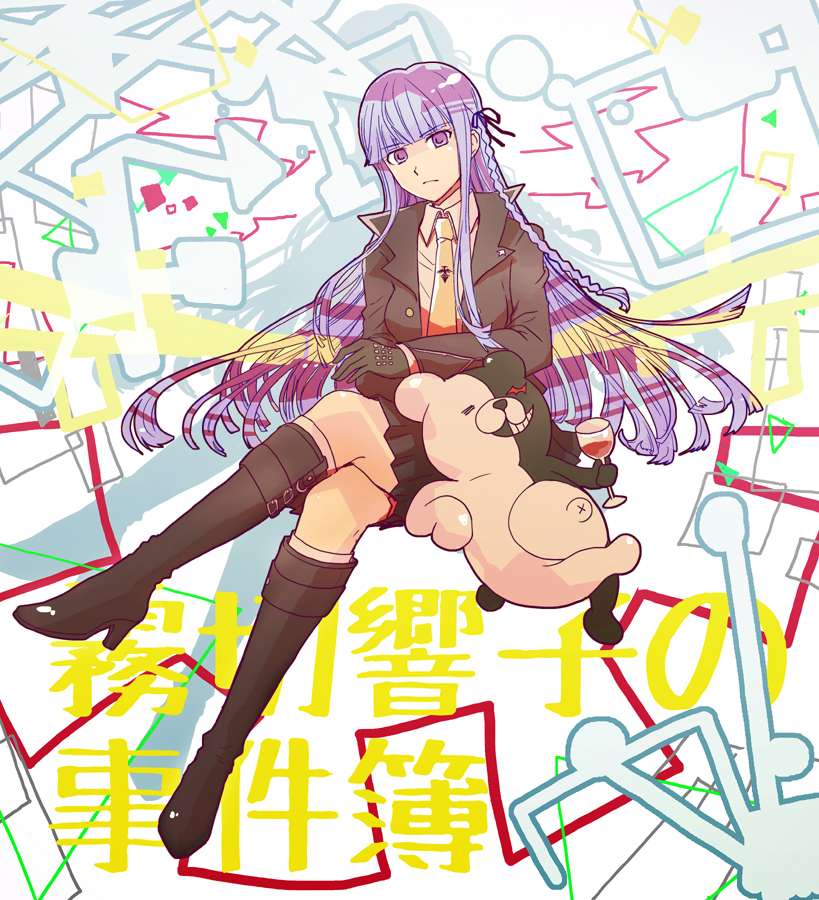 kirigiri kyoko and monokuma (danganronpa and 1 more) drawn by mm-mb