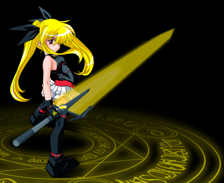 fate testarossa and bardiche (lyrical nanoha and 2 more) drawn by kei_(fortune)