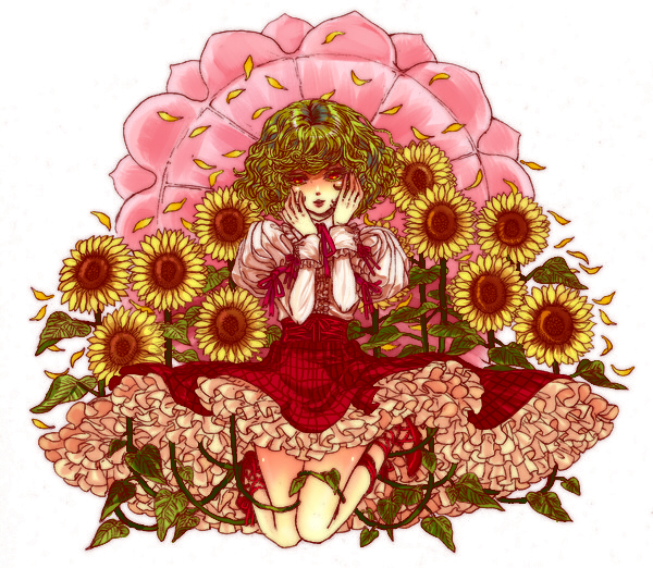 kazami yuuka (touhou) drawn by enkoko and takatora