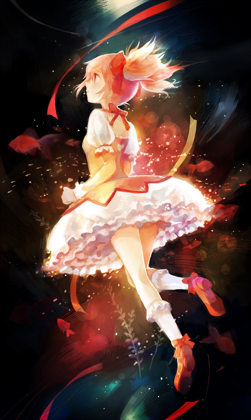 kaname madoka and ultimate madoka (mahou shoujo madoka magica) drawn by miu_pachi