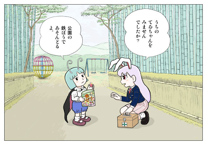 reisen udongein inaba and wriggle nightbug (touhou) drawn by kamee_(kamee_f)