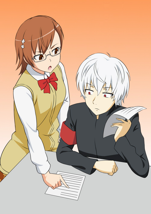misaka mikoto and accelerator (toaru majutsu no index) drawn by jack-barro
