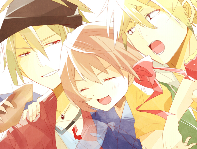 tsuchimikado harutora, ato touji, and hokuto (tokyo ravens) drawn by te_(teateate)