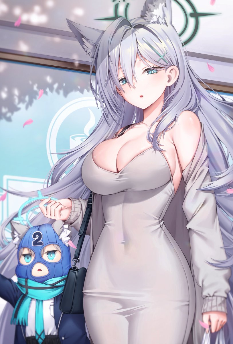 shiroko and shiroko terror (blue archive) drawn by sseli