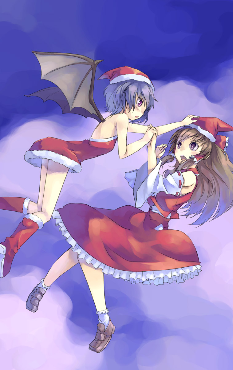 hakurei reimu and remilia scarlet (touhou) drawn by mikage_sekizai