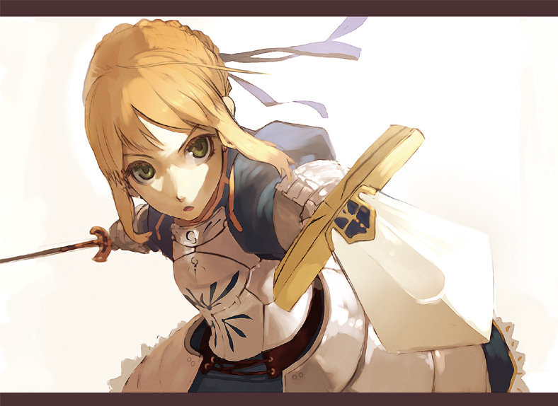 artoria pendragon and saber (fate and 1 more) drawn by shirabi