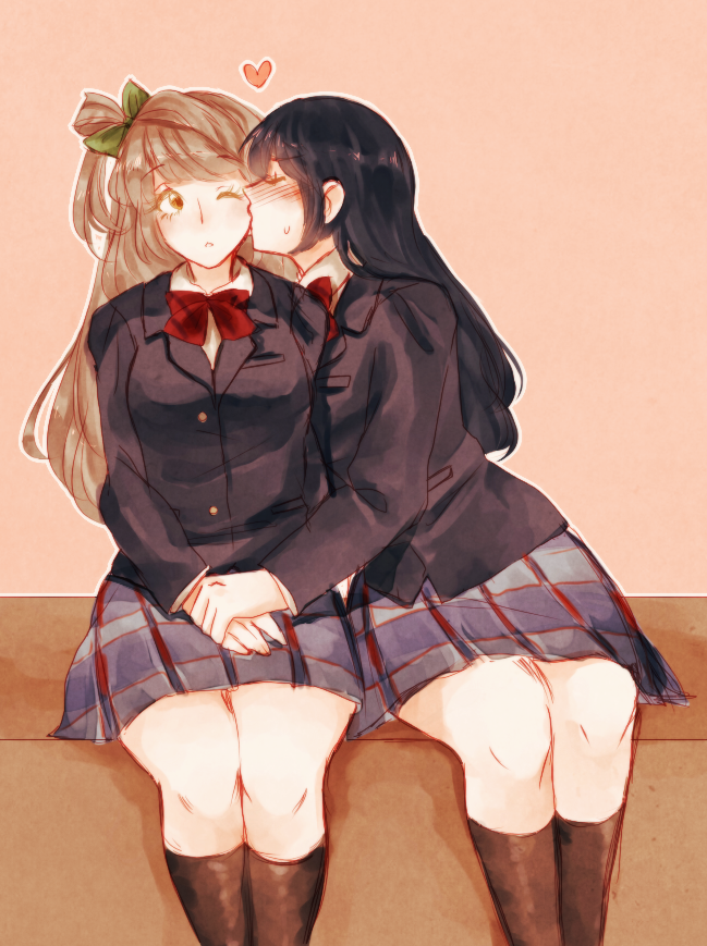 sonoda umi and minami kotori (love live! and 1 more) drawn by orz_(kagewaka)
