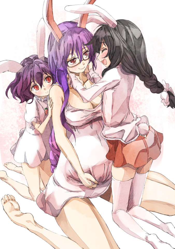 reisen udongein inaba and inaba tewi (touhou) drawn by yohane
