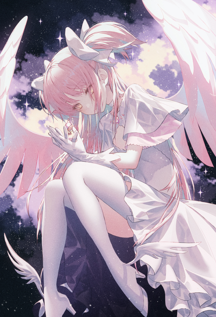 kaname madoka and ultimate madoka (mahou shoujo madoka magica) drawn by wanke