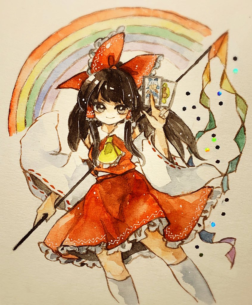 hakurei reimu (touhou and 1 more) drawn by key747h