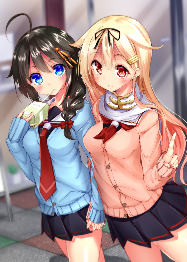 shigure, yuudachi, shigure kai ni, and yuudachi kai ni (kantai collection) drawn by mokufuu