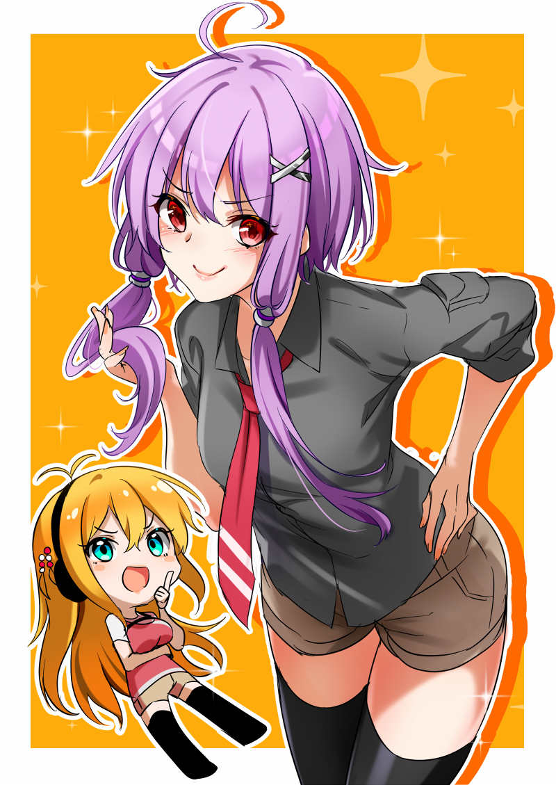 yuzuki yukari and kizuna akari (vocaloid and 1 more) drawn by gel_(nukoleg)
