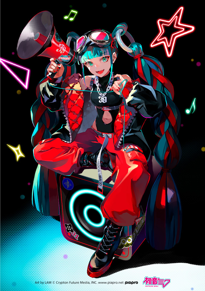 hatsune miku and magical mirai miku (vocaloid and 1 more) drawn by lam_(ramdayo)