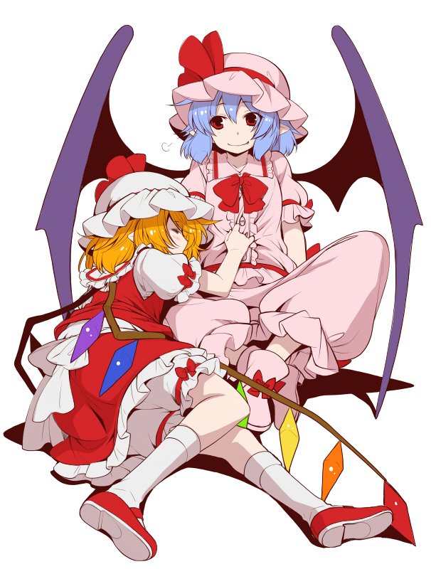 remilia scarlet and flandre scarlet (touhou) drawn by eichi_yuu