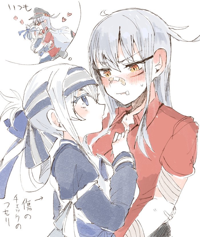 gangut, kamoi, gangut dva, and kamoi kai bo (kantai collection) drawn by itomugi-kun