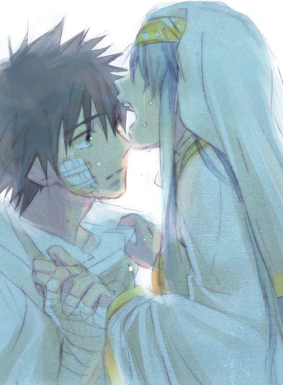 kamijou touma and index (toaru majutsu no index) drawn by f-tani