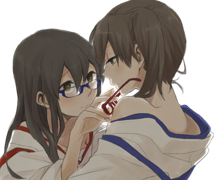 kaga and akagi (kantai collection) drawn by ree_(re-19)