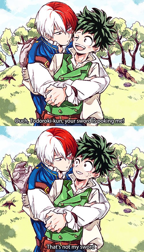 midoriya izuku and todoroki shoto (boku no hero academia) drawn by reiquil